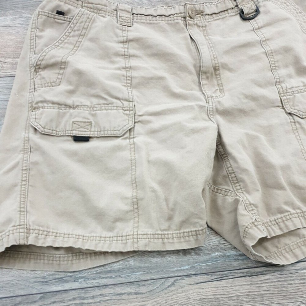 Wrangler Mens Cargo Shorts 40" Waist Beach Washed Beige Hiking Camping Work - Picture 2 of 12